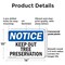 Signmission Keep Out Tree Preservation OSHA Notice Sign, Plastic, 14in W x 10in L, 2PK OS-2PACK-NS-P-1014-L-13858 - alternate 3
